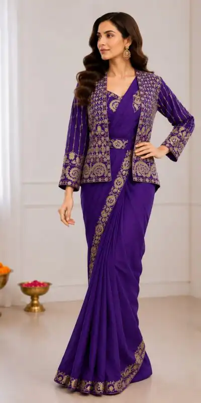 BB 64 Blue Purple Silk Saree with Embroidery Work & Sequins Work. Affordable Price ₹2499. Delivery 4-6 Working Days. Shop now. | Sarees, Bollywood Sarees, Creative Sarees, Designer Sarees, Embroidered Sarees, Ethnic Saree, Modern Digital sarees, Party Wear Sarees