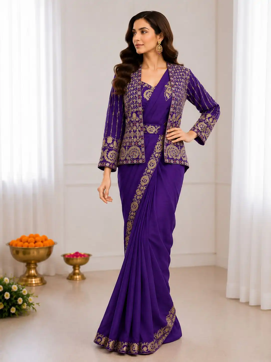 BB 64 Blue Purple Silk Saree with Embroidery Work & Sequins Work. Affordable Price ₹2499. Delivery 4-6 Working Days. Shop now. | Sarees, Bollywood Sarees, Creative Sarees, Designer Sarees, Embroidered Sarees, Ethnic Saree, Modern Digital sarees, Party Wear Sarees