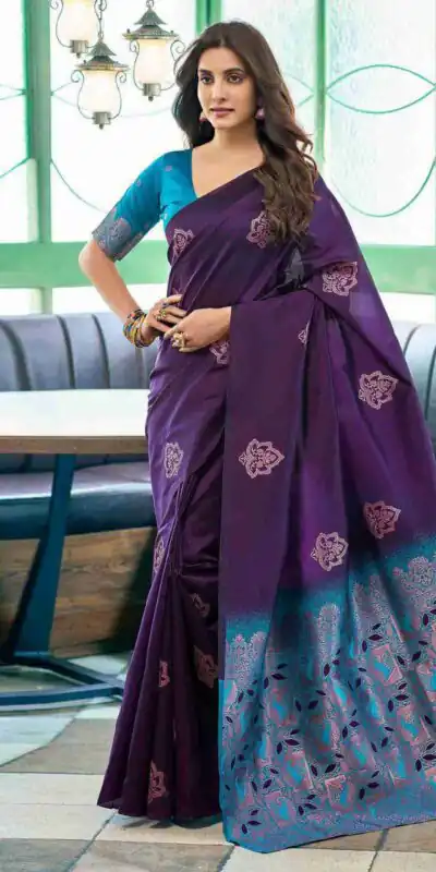 KPR 217 Purple Soft Lichi Silk Jacquard Work Saree with Designer Work Wedding, Party, Festive, Events, Deal ₹1299. Delivery 4-6 Working Days. Shop now. | Sarees, Bollywood Sarees, Creative Sarees, Designer Sarees, Embroidered Sarees, Ethnic Saree, Modern Digital sarees, Party Wear Sarees