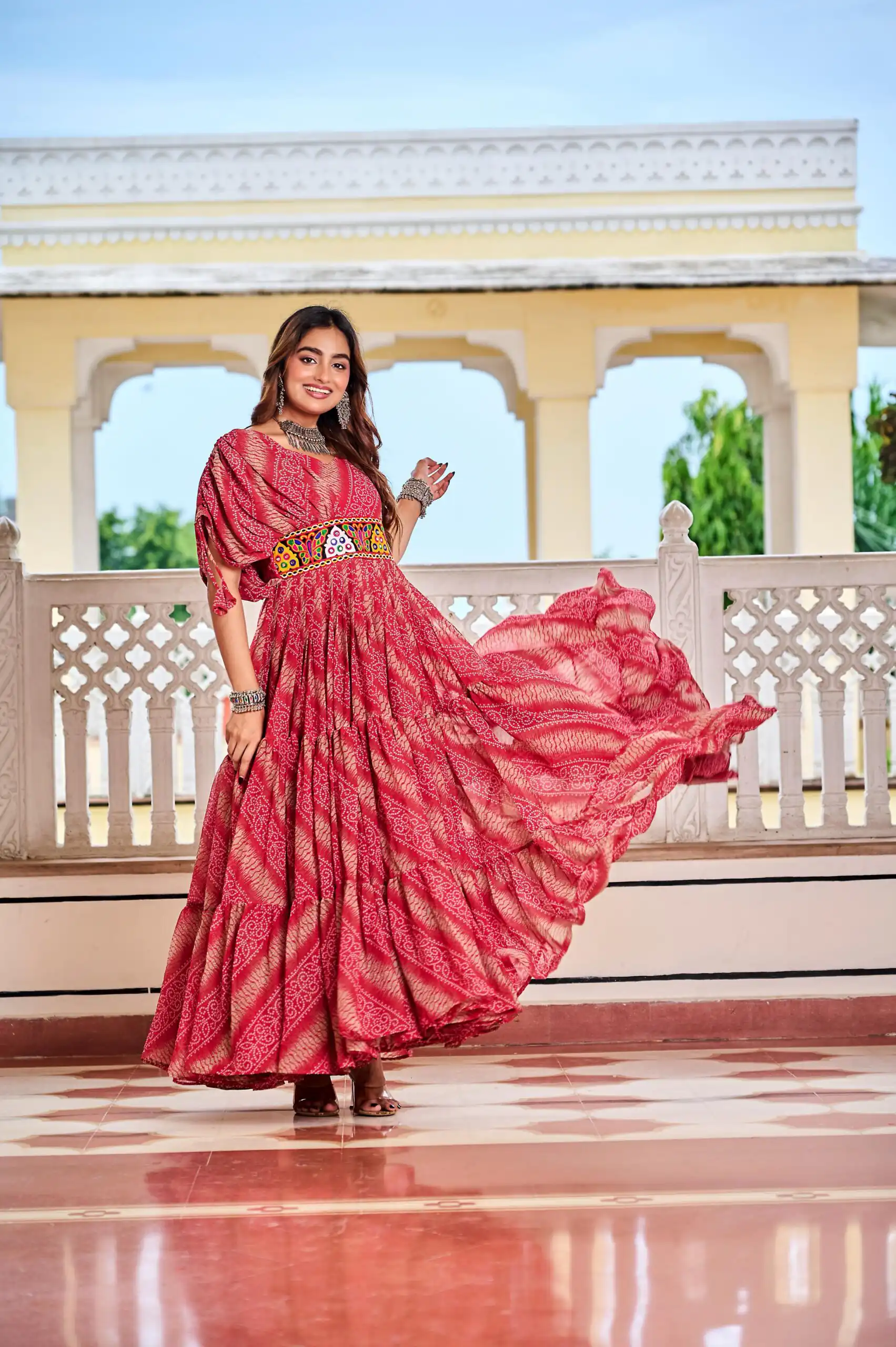 Ram 136 Red Color | Red Faux Georgette Gown with Mirror Work. Get it for ₹1999. Delivery 4-6 Working Days. Online Shop now. | Gowns, Bollywood Gowns, Creative Gowns, Designer Gowns, Embroidered Gowns, Party Wear Gowns