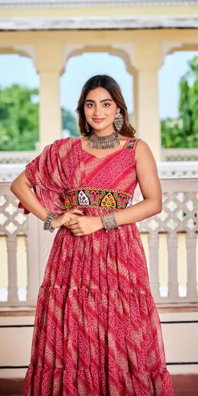 Ram 136 Red Color | Red Faux Georgette Gown with Mirror Work. Get it for ₹1999. Delivery 4-6 Working Days. Online Shop now. | Gowns, Bollywood Gowns, Creative Gowns, Designer Gowns, Embroidered Gowns, Party Wear Gowns