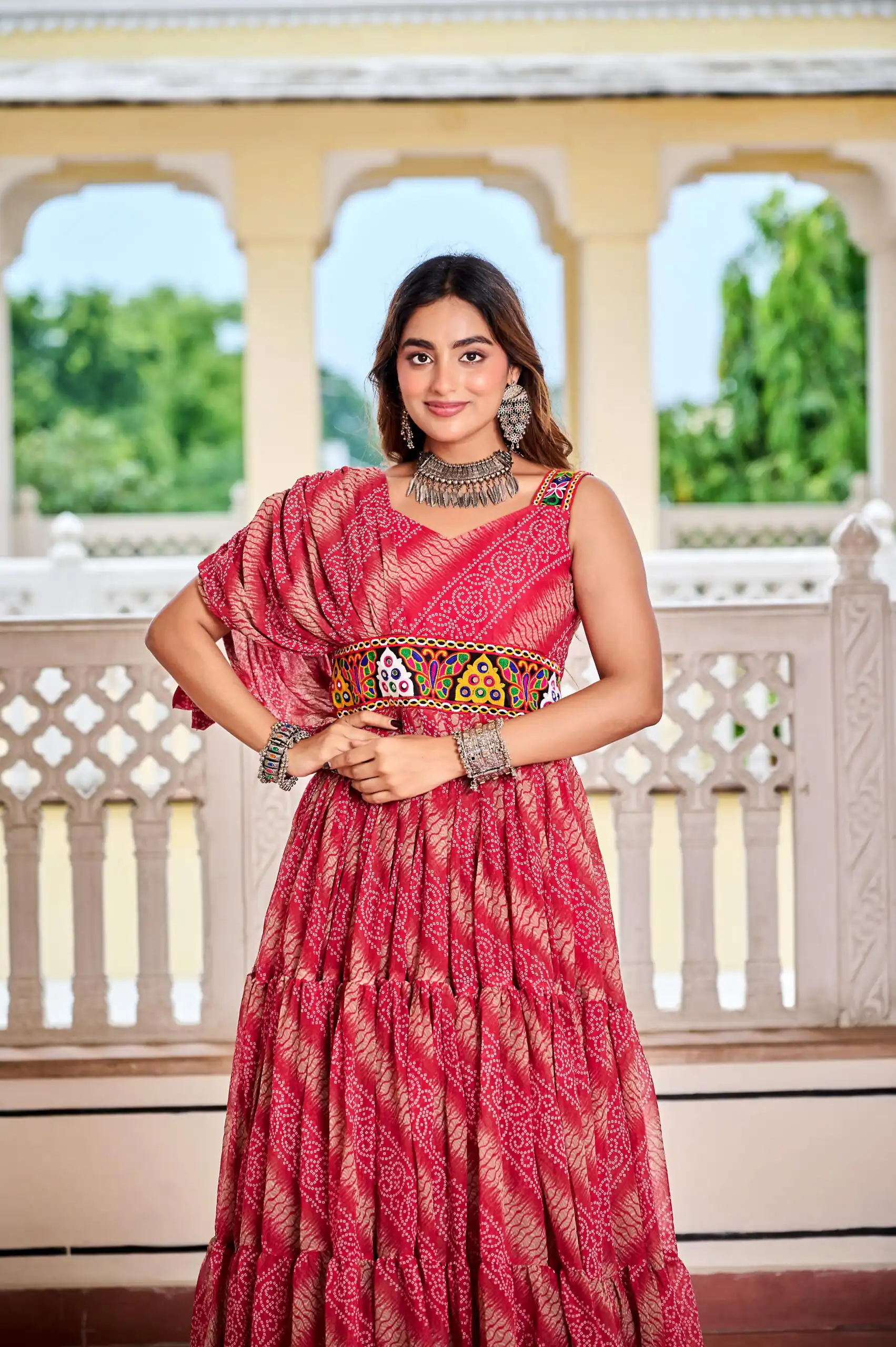 Ram 136 Red Color | Red Faux Georgette Gown with Mirror Work. Get it for ₹1999. Delivery 4-6 Working Days. Online Shop now. | Gowns, Bollywood Gowns, Creative Gowns, Designer Gowns, Embroidered Gowns, Party Wear Gowns