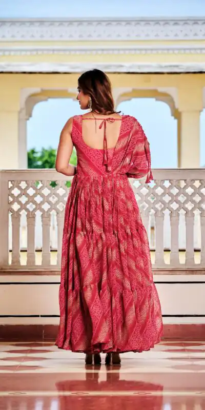 Ram 136 Red Color | Red Faux Georgette Gown with Mirror Work. Get it for ₹1999. Delivery 4-6 Working Days. Online Shop now. | Gowns, Bollywood Gowns, Creative Gowns, Designer Gowns, Embroidered Gowns, Party Wear Gowns