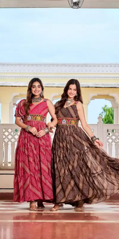 Ram 136 Red Color | Red Faux Georgette Gown with Mirror Work. Get it for ₹1999. Delivery 4-6 Working Days. Online Shop now. | Gowns, Bollywood Gowns, Creative Gowns, Designer Gowns, Embroidered Gowns, Party Wear Gowns