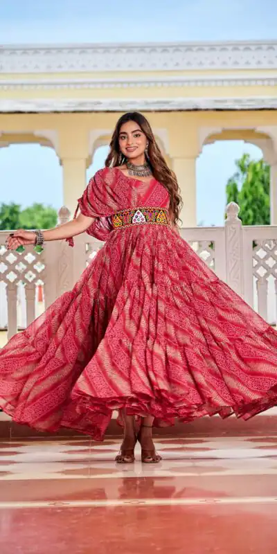 Ram 136 Red Color | Red Faux Georgette Gown with Mirror Work. Get it for ₹1999. Delivery 4-6 Working Days. Online Shop now. | Gowns, Bollywood Gowns, Creative Gowns, Designer Gowns, Embroidered Gowns, Party Wear Gowns