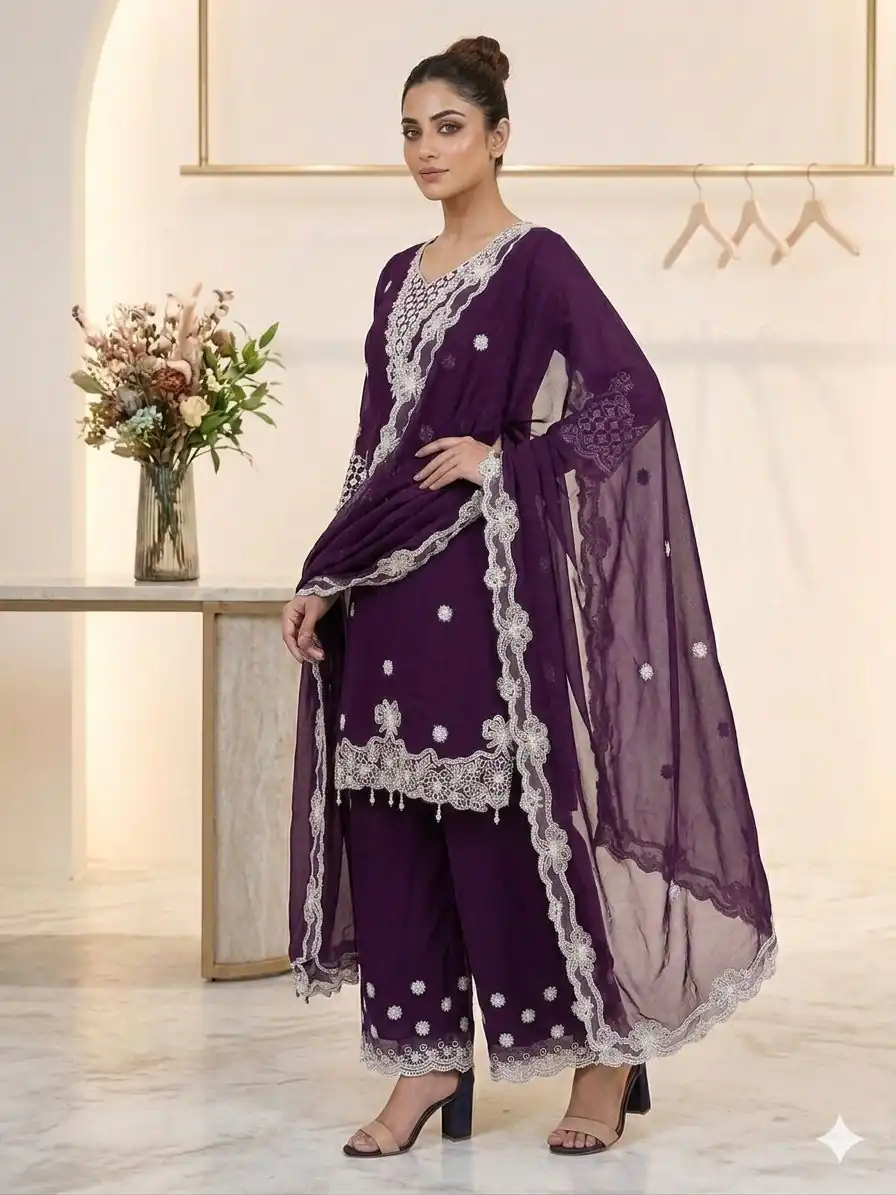 LG 2119 Wine in Georgette Work Embroidery Work & Sequins Work Salwar Suit . Grab it for ₹1999. Delivery 4-6 Working Days. Shop now. | Jump Suits, Salwar suit, Designer Suits, Casual Suits, Creative suits, Palazzo Suits, Party Wear Suits, Patiala Suits, Straight Suits