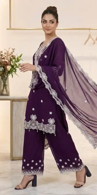 LG 2119 Wine in Georgette Work Embroidery Work & Sequins Work Salwar Suit . Grab it for ₹1999. Delivery 4-6 Working Days. Shop now. | Jump Suits, Salwar suit, Designer Suits, Casual Suits, Creative suits, Palazzo Suits, Party Wear Suits, Patiala Suits, Straight Suits