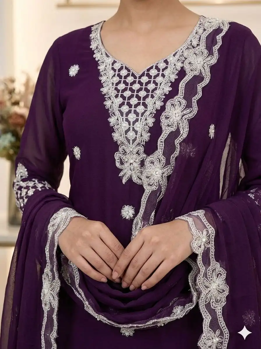 LG 2119 Wine in Georgette Work Embroidery Work & Sequins Work Salwar Suit . Grab it for ₹1999. Delivery 4-6 Working Days. Shop now. | Jump Suits, Salwar suit, Designer Suits, Casual Suits, Creative suits, Palazzo Suits, Party Wear Suits, Patiala Suits, Straight Suits