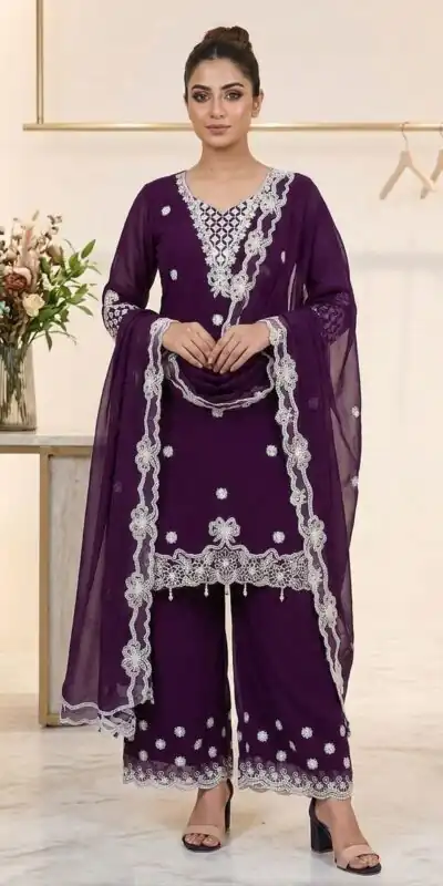 LG 2119 Wine in Georgette Work Embroidery Work & Sequins Work Salwar Suit . Grab it for ₹1999. Delivery 4-6 Working Days. Shop now. | Jump Suits, Salwar suit, Designer Suits, Casual Suits, Creative suits, Palazzo Suits, Party Wear Suits, Patiala Suits, Straight Suits