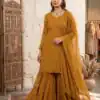 BE 456 Mustered Georgette Gown Perfect for Wedding, Party, Makar Sankranti, Karwa Chauth, Ethnic Day – . Now at just ₹2049. Delivery 4-6 Working D | Jump Suits, Salwar suit, Designer Suits, Casual Suits, Creative suits, Palazzo Suits, Party Wear Suits, Patiala Suits, Straight Suits