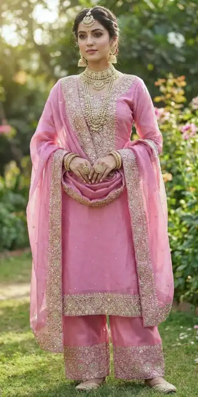 JF 040 Pink Fendy Silk Salwar Suitwith Embroidery Work & Lace Work. Now at just ₹2049. Delivery 4-6 Working Days. Shop now. | Jump Suits, Salwar suit, Designer Suits, Casual Suits, Creative suits, Palazzo Suits, Party Wear Suits, Patiala Suits, Straight Suits