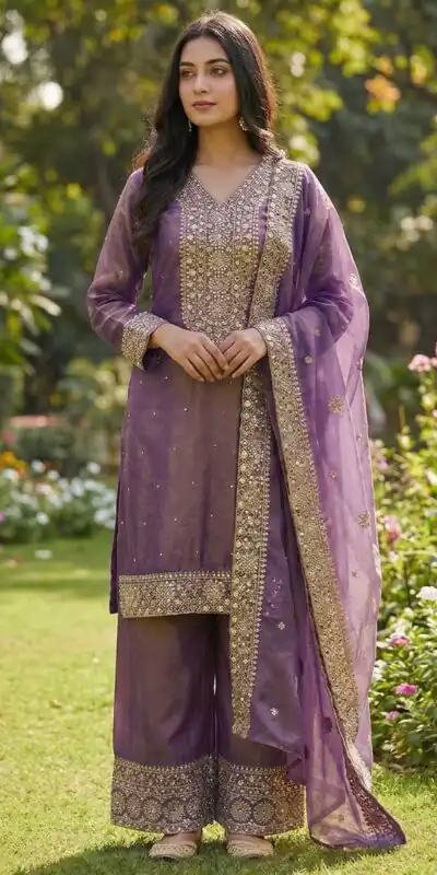 JF 040 Purple Fendy Silk Salwar Suitwith Embroidery Work & Lace Work. Now at just ₹2049. Delivery 4-6 Working Days. Shop now. | Jump Suits, Salwar suit, Designer Suits, Casual Suits, Creative suits, Palazzo Suits, Party Wear Suits, Patiala Suits, Straight Suits