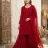 BE 456 Red Georgette Gown Perfect for Wedding, Party, Makar Sankranti, Karwa Chauth, Ethnic Day – . Now at just ₹2049. Delivery 4-6 Working D | Jump Suits, Salwar suit, Designer Suits, Casual Suits, Creative suits, Palazzo Suits, Party Wear Suits, Patiala Suits, Straight Suits