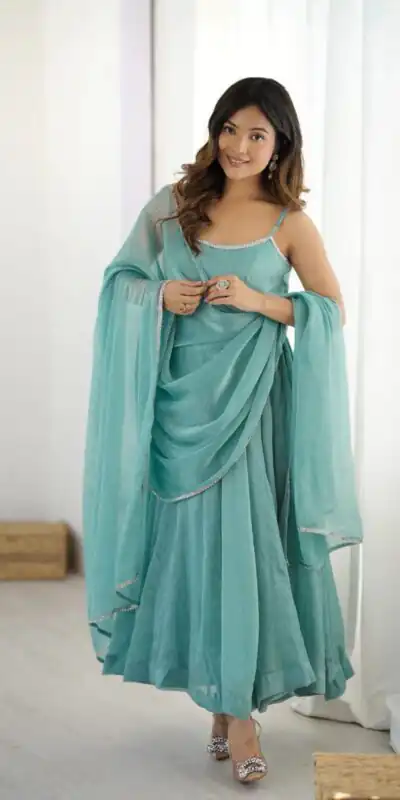 KB 287 Sky Blue Crunchy Silk Salwar Suit Perfect for Wedding, Party, Onam, Housewarming, Karwa Chauth – . Get it for ₹1999. Delivery 4-6 Working Days. | Anarkali Suits, Bollywood Anarkali, Creative-Anarkali, Designer Anarkali, Embroidered Anarkali, Party Wear Anarkali