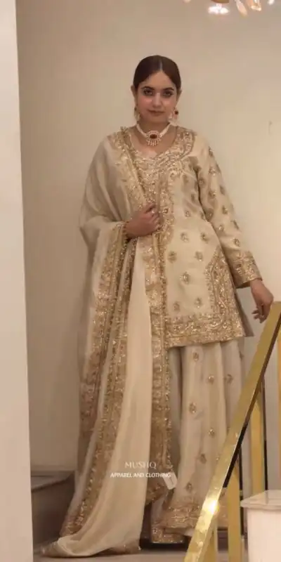 AD 236 Cream Color Chinon Silk Salwar Suit with Embroidery Work. Online Get it for ₹2149. Delivery 4-6 Working Days. Shop now. | Jump Suits, Salwar suit, Designer Suits, Casual Suits, Creative suits, Palazzo Suits, Party Wear Suits, Patiala Suits, Straight Suits