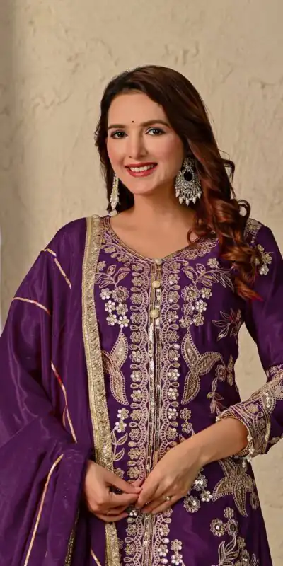 MD 3055 Wine Color Chinon Silk Salwar Suit with Embroidery Work. Online Get it for ₹2149. Delivery 4-6 Working Days. Shop now. | Jump Suits, Salwar suit, Designer Suits, Casual Suits, Creative suits, Palazzo Suits, Party Wear Suits, Patiala Suits, Straight Suits