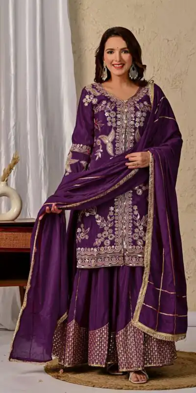 MD 3055 Wine Color Chinon Silk Salwar Suit with Embroidery Work. Online Get it for ₹2149. Delivery 4-6 Working Days. Shop now. | Jump Suits, Salwar suit, Designer Suits, Casual Suits, Creative suits, Palazzo Suits, Party Wear Suits, Patiala Suits, Straight Suits