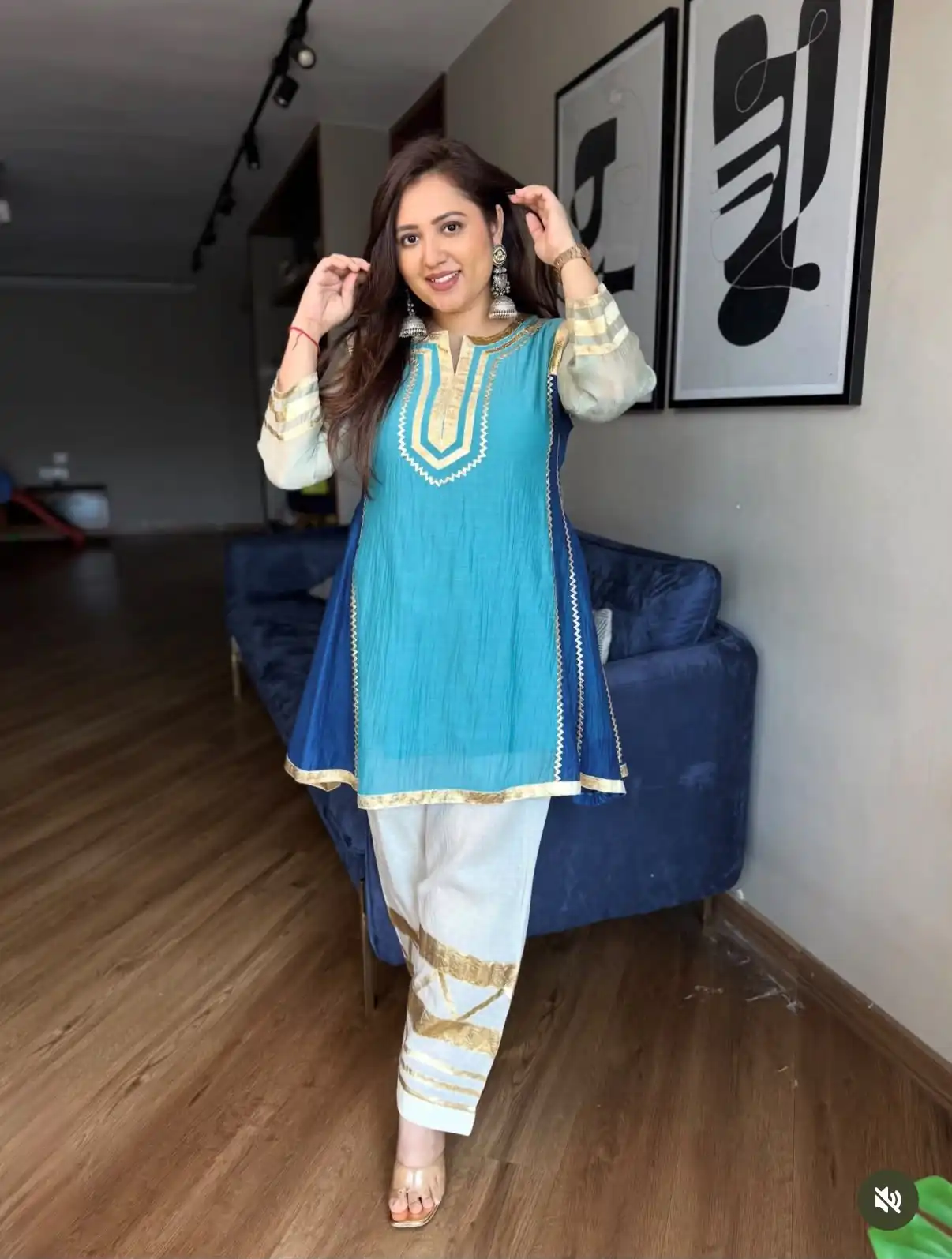 ST 1169 Blue Color Chinon Salwar Suit with Gotta Patti Work. Available at ₹1849 only. Delivery 4-6 Working Days. Shop now. | Jump Suits, Salwar suit, Designer Suits, Casual Suits, Creative suits, Palazzo Suits, Party Wear Suits, Patiala Suits, Straight Suits