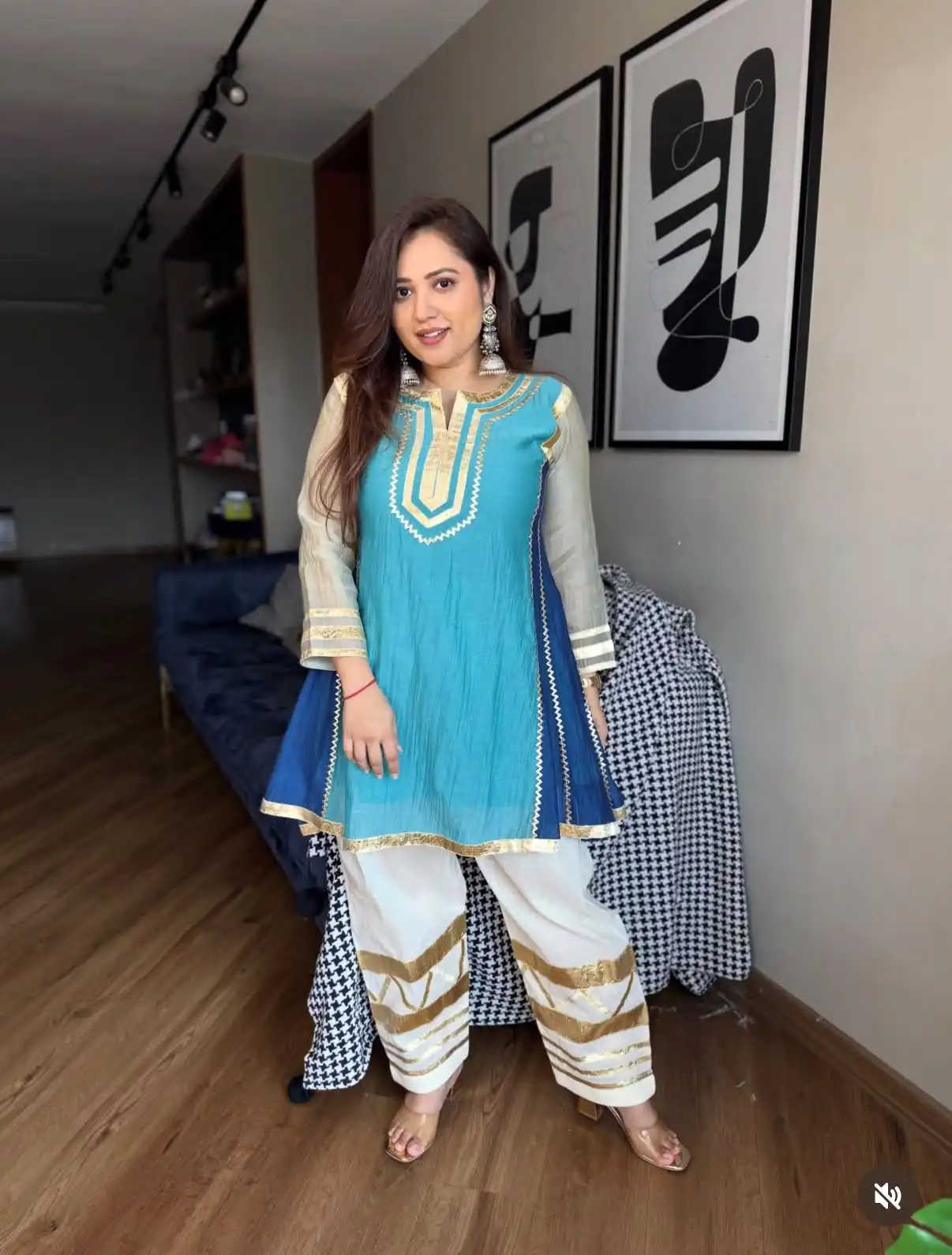 ST 1169 Blue Color Chinon Salwar Suit with Gotta Patti Work. Available at ₹1849 only. Delivery 4-6 Working Days. Shop now. | Jump Suits, Salwar suit, Designer Suits, Casual Suits, Creative suits, Palazzo Suits, Party Wear Suits, Patiala Suits, Straight Suits