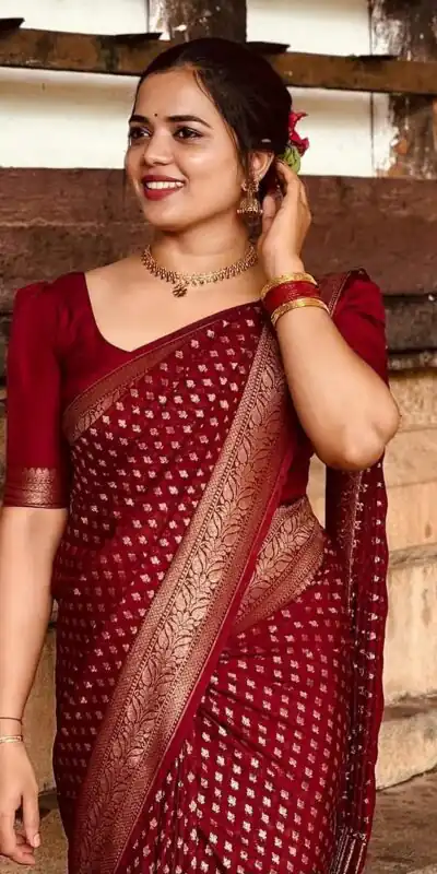 KPR 264 Maroon Soft Lichi Silk Saree with Lace Work & Lace Border. Introductory Price ₹1349. Delivery 4-6 Working Days. Shop now. | Sarees, Bollywood Sarees, Creative Sarees, Designer Sarees, Embroidered Sarees, Ethnic Saree, Modern Digital sarees, Party Wear Sarees