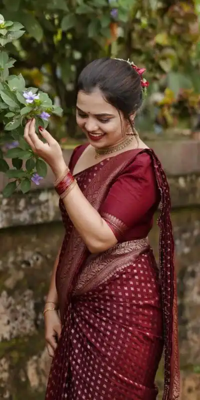 KPR 264 Maroon Soft Lichi Silk Saree with Lace Work & Lace Border. Introductory Price ₹1349. Delivery 4-6 Working Days. Shop now. | Sarees, Bollywood Sarees, Creative Sarees, Designer Sarees, Embroidered Sarees, Ethnic Saree, Modern Digital sarees, Party Wear Sarees