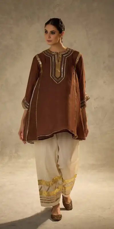 ST 1169 Rust Color Chinon Salwar Suit with Gotta Patti Work. Available at ₹1849 only. Delivery 4-6 Working Days. Shop now. | Jump Suits, Salwar suit, Designer Suits, Casual Suits, Creative suits, Palazzo Suits, Party Wear Suits, Patiala Suits, Straight Suits