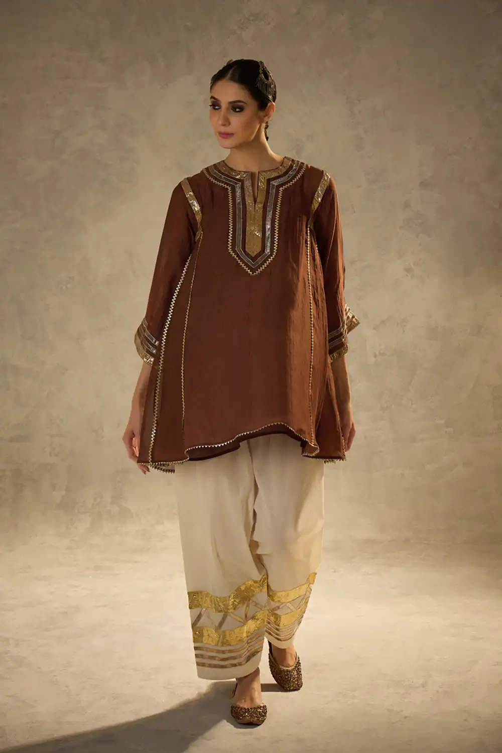 ST 1169 Rust Color Chinon Salwar Suit with Gotta Patti Work. Available at ₹1849 only. Delivery 4-6 Working Days. Shop now. | Jump Suits, Salwar suit, Designer Suits, Casual Suits, Creative suits, Palazzo Suits, Party Wear Suits, Patiala Suits, Straight Suits