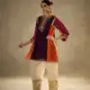 Beautiful Wine Chinon With Gotta Patti Work Salwar Suit