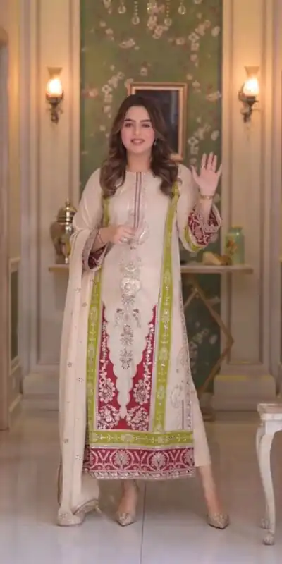 AD 238 Cream Roman Silk Salwar Suit Perfect for Wedding, Party, Lohri, Onam, Reception – . Grab it for ₹2399. Delivery 4-6 Working Days. Shop now. | Jump Suits, Salwar suit, Designer Suits, Casual Suits, Creative suits, Palazzo Suits, Party Wear Suits, Patiala Suits, Straight Suits
