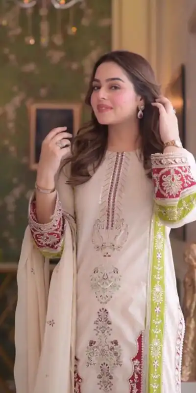 AD 238 Cream Roman Silk Salwar Suit Perfect for Wedding, Party, Lohri, Onam, Reception – . Grab it for ₹2399. Delivery 4-6 Working Days. Shop now. | Jump Suits, Salwar suit, Designer Suits, Casual Suits, Creative suits, Palazzo Suits, Party Wear Suits, Patiala Suits, Straight Suits
