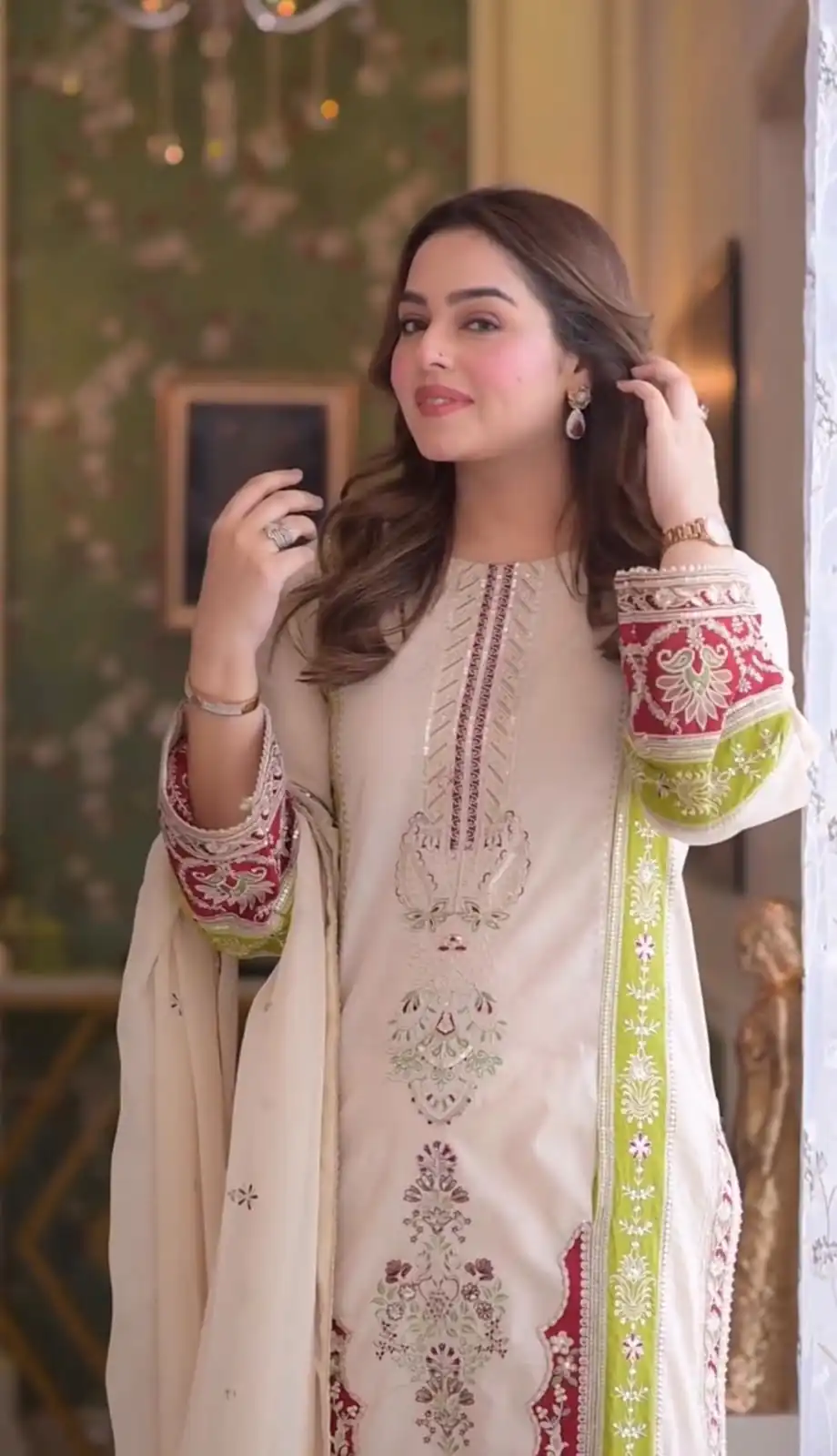 AD 238 Cream Roman Silk Salwar Suit Perfect for Wedding, Party, Lohri, Onam, Reception – . Grab it for ₹2399. Delivery 4-6 Working Days. Shop now. | Jump Suits, Salwar suit, Designer Suits, Casual Suits, Creative suits, Palazzo Suits, Party Wear Suits, Patiala Suits, Straight Suits