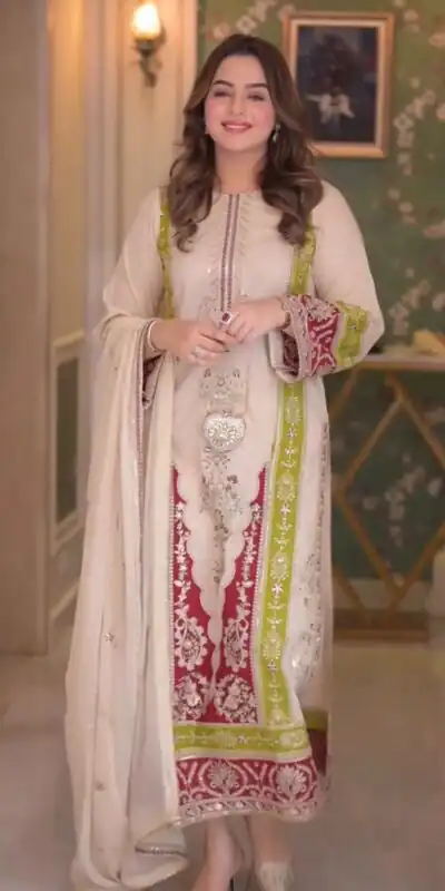 AD 238 Cream Roman Silk Salwar Suit Perfect for Wedding, Party, Lohri, Onam, Reception – . Grab it for ₹2399. Delivery 4-6 Working Days. Shop now. | Jump Suits, Salwar suit, Designer Suits, Casual Suits, Creative suits, Palazzo Suits, Party Wear Suits, Patiala Suits, Straight Suits