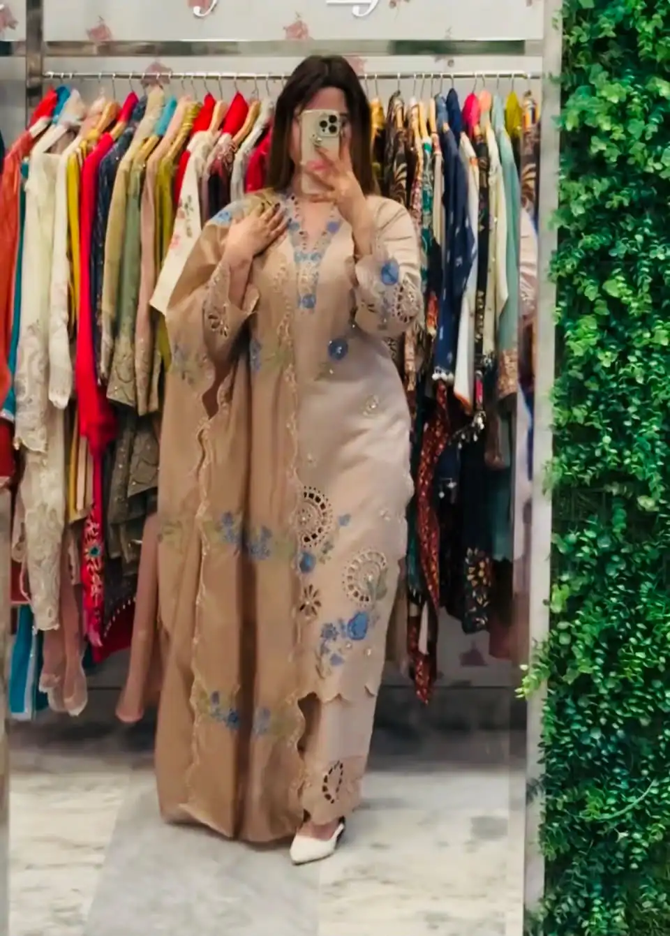 VLM 343 Chiku Roman Salwar Suit with Cut Work & Embroidery Work. Exclusive Offer ₹2449. Delivery 4-6 Working Days. Shop now. | Jump Suits, Salwar suit, Designer Suits, Casual Suits, Creative suits, Palazzo Suits, Party Wear Suits, Patiala Suits, Straight Suits