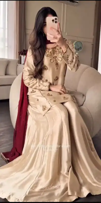 WW 1272 Cream Pure Natural Crep Salwar Suit with Moti Work & Embroidery Work. Affordable Price ₹1949. Delivery 4-6 Working Days. Shop now. | Jump Suits, Salwar suit, Designer Suits, Casual Suits, Creative suits, Palazzo Suits, Party Wear Suits, Patiala Suits, Straight Suits