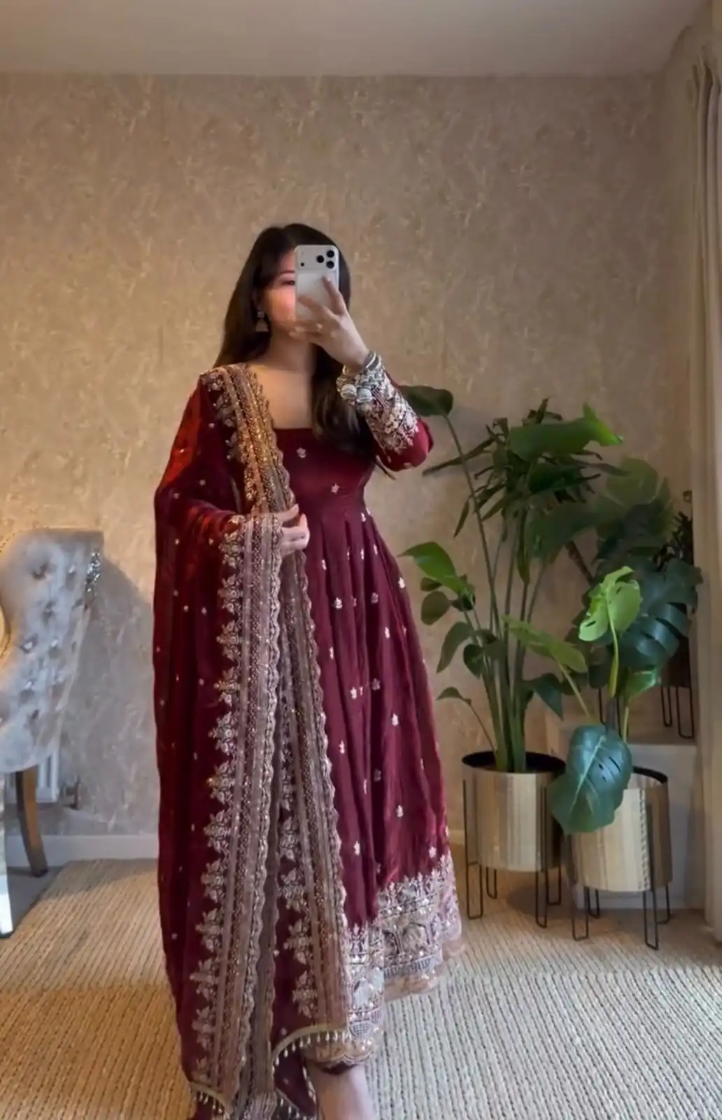 JF 033 Maroon in Maroon Georgette Sequins Work & Embroidery Work Gown . Introductory Price ₹2099. Delivery 4-6 Working Days. Shop now. | Gowns, Bollywood Gowns, Creative Gowns, Designer Gowns, Embroidered Gowns, Party Wear Gowns
