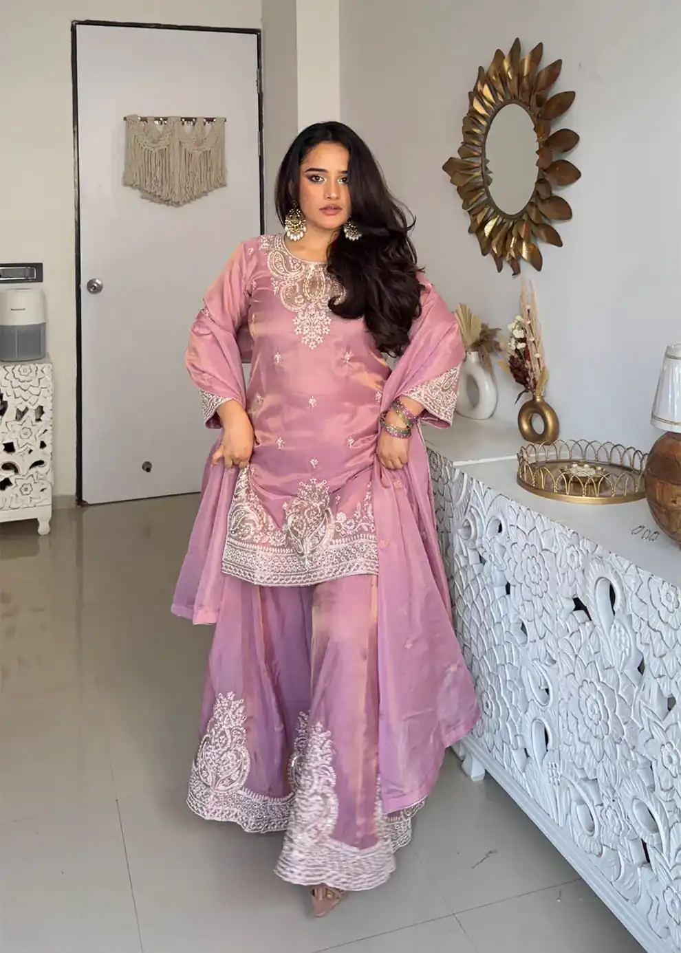 DB 43 Pink Fendy Silk Salwar Suit with Mirror Work & Embroidery Work. Best Price ₹20149. Delivery 4-6 Working Days. Shop now. | Jump Suits, Salwar suit, Designer Suits, Casual Suits, Creative suits, Palazzo Suits, Party Wear Suits, Patiala Suits, Straight Suits