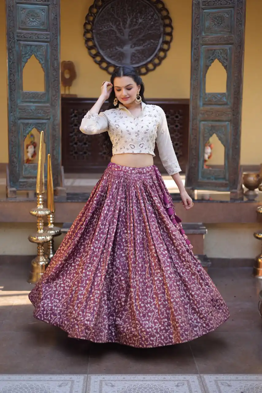KA 5070 Wine | Cosmos Lehenga Choli with Embroidery Work & Bead Work. Available at ₹2599 only. Delivery 4-6 Working Days. Shop now. | Lehenga, Bollywood Lehenga, Creative Lehenga, Designer Lehenga, Embroidered Lehenga, Party Wear Lehenga