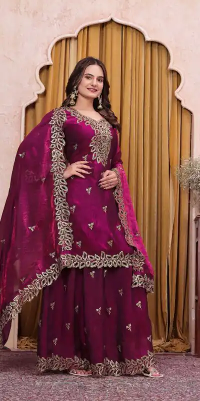 FE 141 Wine Fendy Silk Salwar Suit with Mirror Work & Embroidery Work. Best Price ₹2449. Delivery 4-6 Working Days. Shop now. | Jump Suits, Salwar suit, Designer Suits, Casual Suits, Creative suits, Palazzo Suits, Party Wear Suits, Patiala Suits, Straight Suits