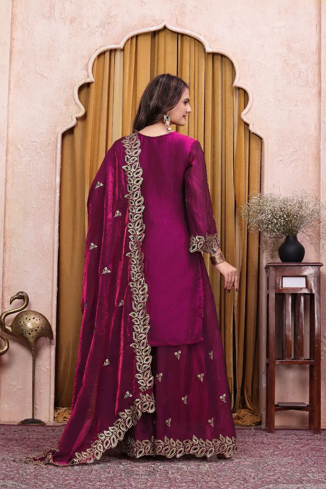 FE  141 Wine Fendy Silk Salwar Suit with Mirror Work & Embroidery Work. Best Price ₹2449. Delivery 4-6 Working Days. Shop now. | Jump Suits, Salwar suit, Designer Suits, Casual Suits, Creative suits, Palazzo Suits, Party Wear Suits, Patiala Suits, Straight Suits