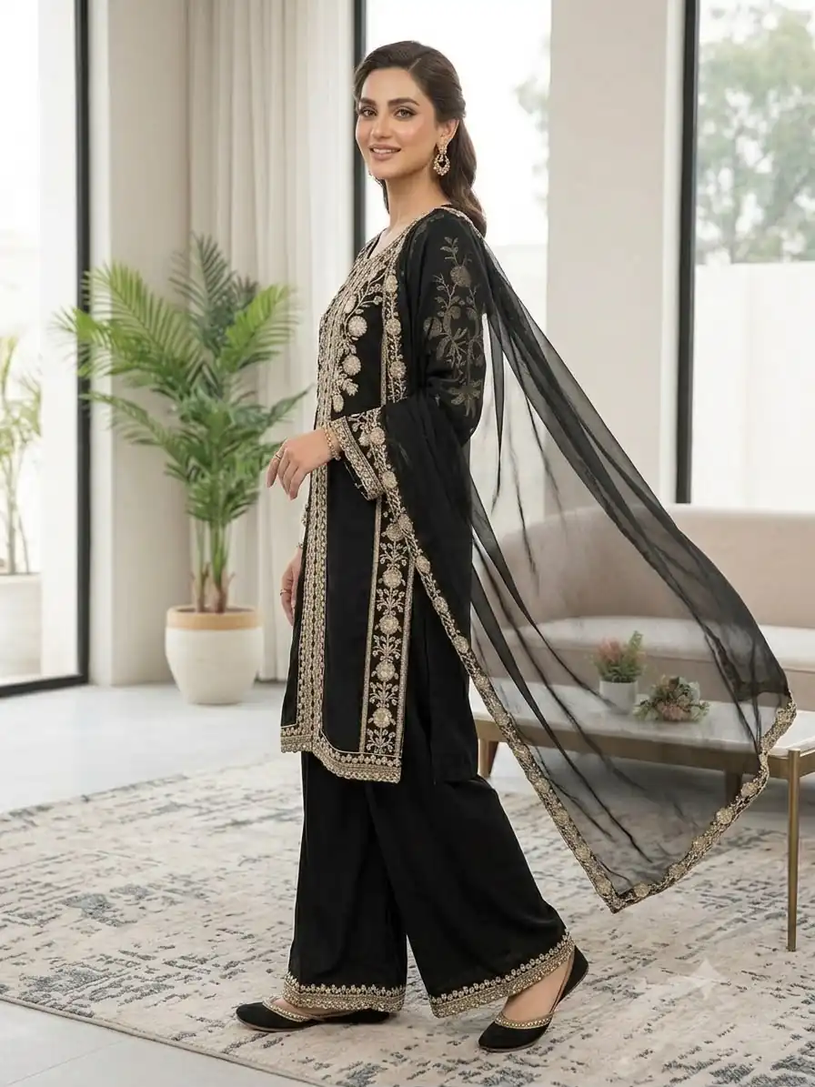 LG 2122 Black | Roman Salwar Suit with Sequins Work & Embroidery Work. Special Price ₹2149. Delivery 4-6 Working Days. Shop now. | Jump Suits, Salwar suit, Designer Suits, Casual Suits, Creative suits, Palazzo Suits, Party Wear Suits, Patiala Suits, Straight Suits