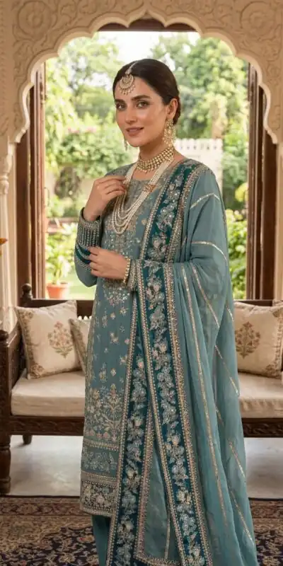 ZSR 3175 Blue Fox Georgette Salwar Suit with Embroidery Work & Sequins Work. Grab it for ₹2399. Delivery 4-6 Working Days. Shop now. | Jump Suits, Salwar suit, Designer Suits, Casual Suits, Creative suits, Palazzo Suits, Party Wear Suits, Patiala Suits, Straight Suits
