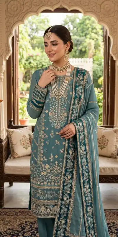 ZSR 3175 Blue Fox Georgette Salwar Suit with Embroidery Work & Sequins Work. Grab it for ₹2399. Delivery 4-6 Working Days. Shop now. | Jump Suits, Salwar suit, Designer Suits, Casual Suits, Creative suits, Palazzo Suits, Party Wear Suits, Patiala Suits, Straight Suits
