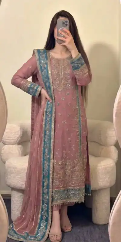ZSR 3175 Peach Fox Georgette Salwar Suit with Embroidery Work & Sequins Work. Grab it for ₹2399. Delivery 4-6 Working Days. Shop now. | Jump Suits, Salwar suit, Designer Suits, Casual Suits, Creative suits, Palazzo Suits, Party Wear Suits, Patiala Suits, Straight Suits