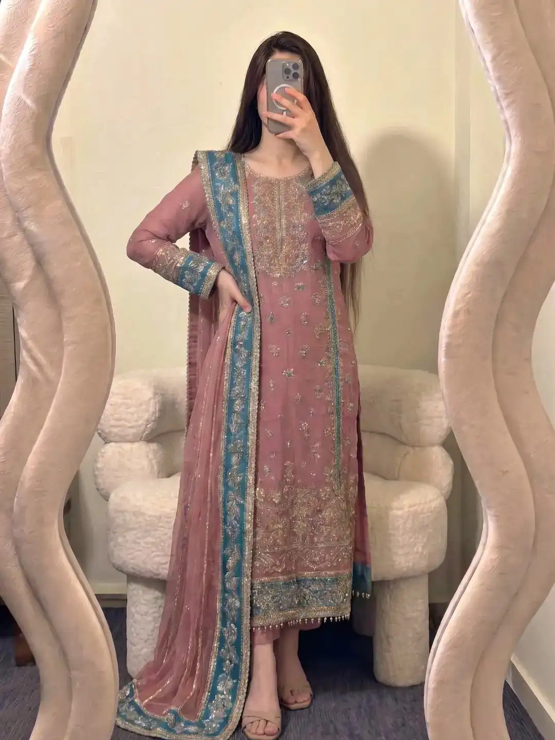 ZSR 3175 Peach Fox Georgette Salwar Suit with Embroidery Work & Sequins Work. Grab it for ₹2399. Delivery 4-6 Working Days. Shop now. | Jump Suits, Salwar suit, Designer Suits, Casual Suits, Creative suits, Palazzo Suits, Party Wear Suits, Patiala Suits, Straight Suits