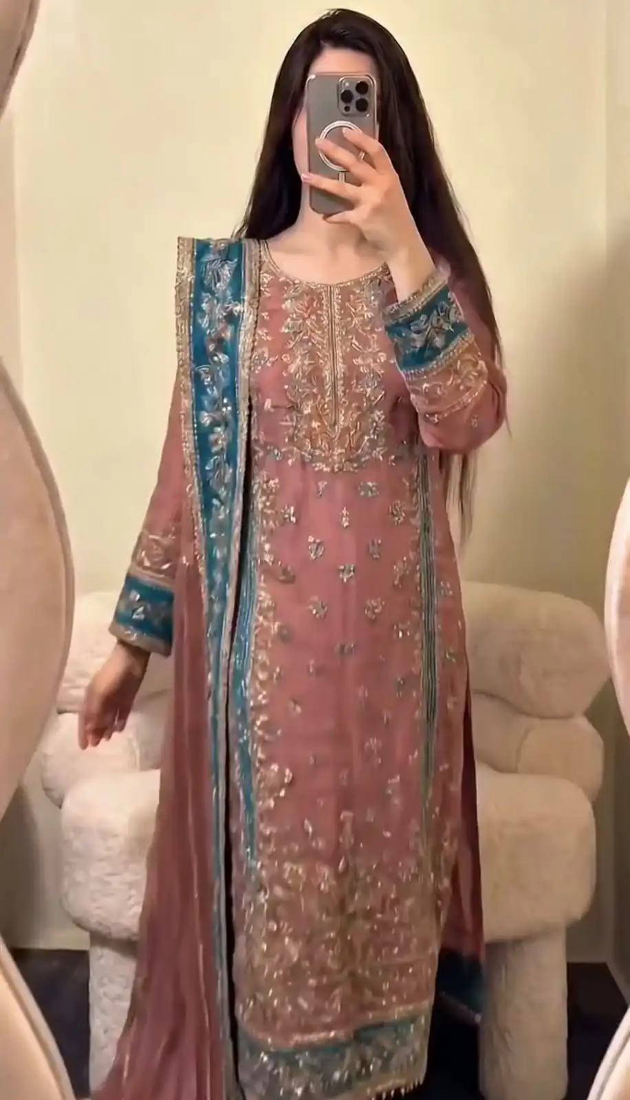 ZSR 3175 Peach Fox Georgette Salwar Suit with Embroidery Work & Sequins Work. Grab it for ₹2399. Delivery 4-6 Working Days. Shop now. | Jump Suits, Salwar suit, Designer Suits, Casual Suits, Creative suits, Palazzo Suits, Party Wear Suits, Patiala Suits, Straight Suits