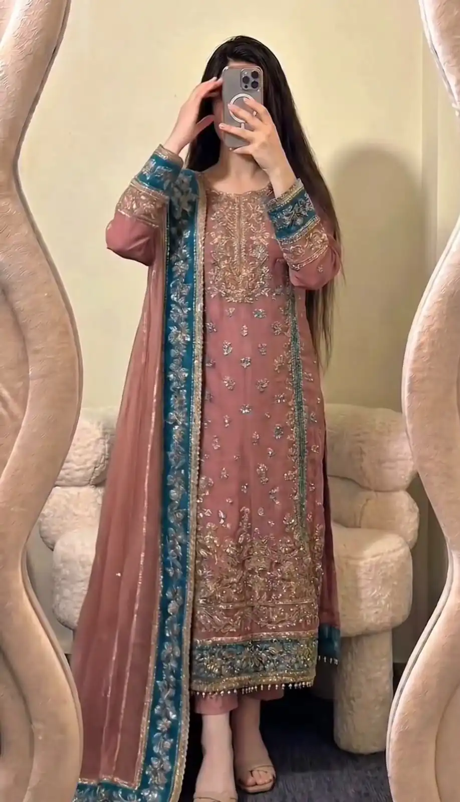 ZSR 3175 Peach Fox Georgette Salwar Suit with Embroidery Work & Sequins Work. Grab it for ₹2399. Delivery 4-6 Working Days. Shop now. | Jump Suits, Salwar suit, Designer Suits, Casual Suits, Creative suits, Palazzo Suits, Party Wear Suits, Patiala Suits, Straight Suits