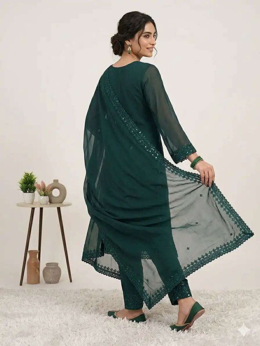 LG 2117 Teal Color Faux Georgette Salwar Suit with Designer Work. Affordable Price ₹2049. Delivery 4-6 Working Days. Shop now. | Jump Suits, Salwar suit, Designer Suits, Casual Suits, Creative suits, Palazzo Suits, Party Wear Suits, Patiala Suits, Straight Suits