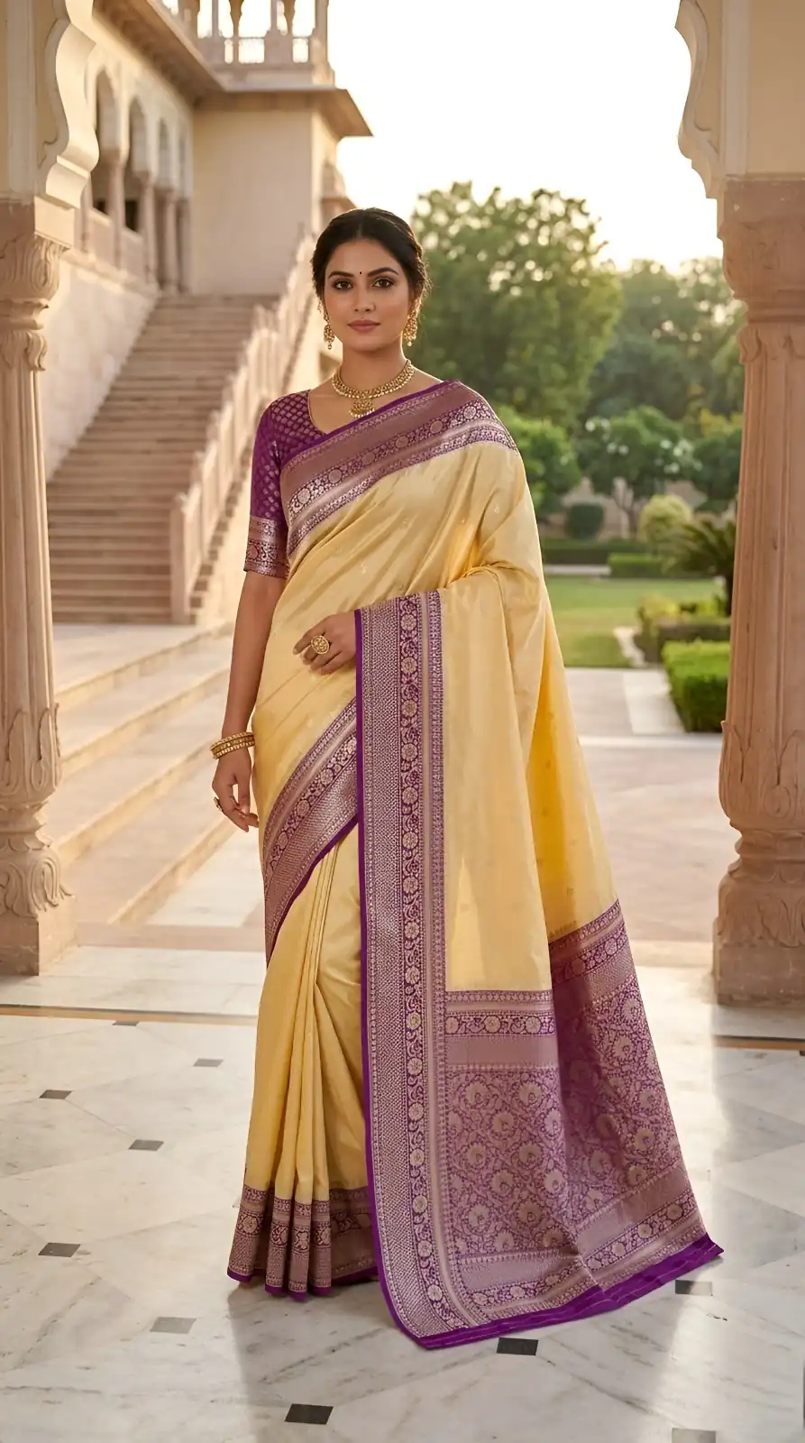 MB 6079 Cream Soft Banarasi Silk Saree with Zari Work & Moti Work. Introductory Price ₹1949. Delivery 4-6 Working Days. Shop now. | Sarees, Bollywood Sarees, Creative Sarees, Designer Sarees, Embroidered Sarees, Ethnic Saree, Modern Digital sarees, Party Wear Sarees