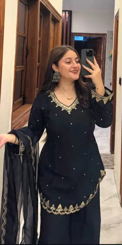 WW 1247 Black Roman Silk Salwar Suit with Embroidery Work & Sequins Work. Now at just ₹1899. Delivery 4-6 Working Days. Shop now. | Jump Suits, Salwar suit, Designer Suits, Casual Suits, Creative suits, Palazzo Suits, Party Wear Suits, Patiala Suits, Straight Suits