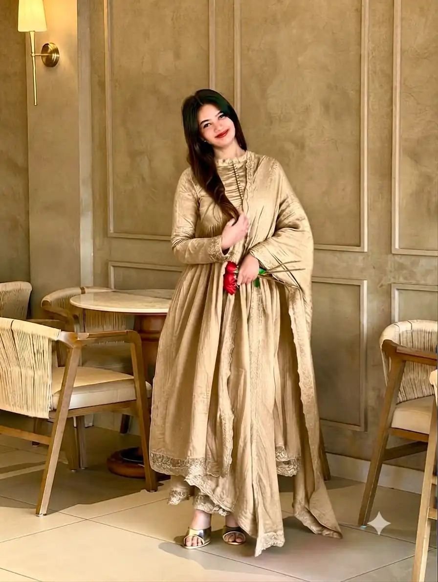 VLM 337 Chiku Roman Silk Gown Perfect for Wedding, Party, Ethnic Day, Haldi, Diwali – . Festive Deal ₹2099. Delivery 4-6 Working Days. Shop now. | Gowns, Bollywood Gowns, Creative Gowns, Designer Gowns, Embroidered Gowns, Party Wear Gowns